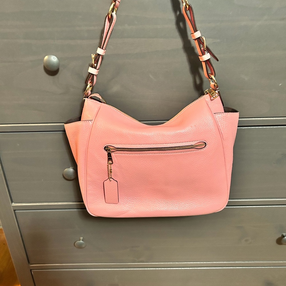 Coach Blush Pink Shoulder Bag with Chain Detail